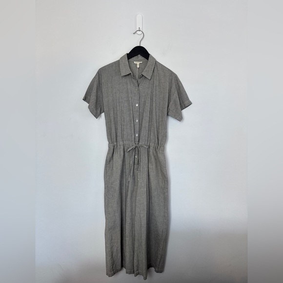 EILEEN FISHER - ORGANIC COTTON LINEN Ticking Stripe Jumpsuit. Boxy fit. XS - Picture 14 of 14